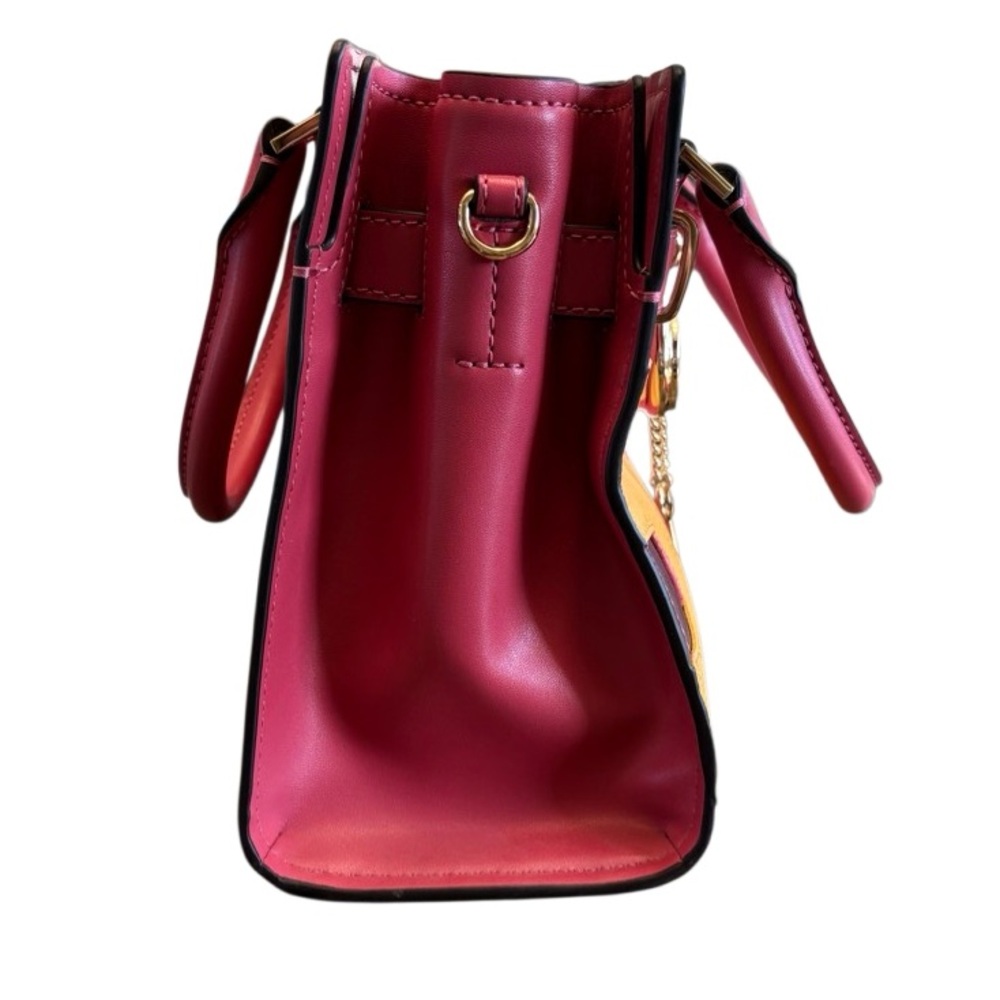 NWT Michael Kors Small Hamilton Colorblock Crossbody Satchel Pink Multi - Picture 3 of 13